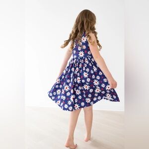 Mila & Rose Floral Navy Patriotic Girls Casual Dress